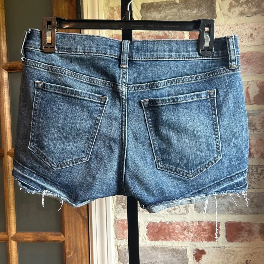 Banana Republic Denim Shorts Women Blue Raw Hem Premium Denim Classic Size 0